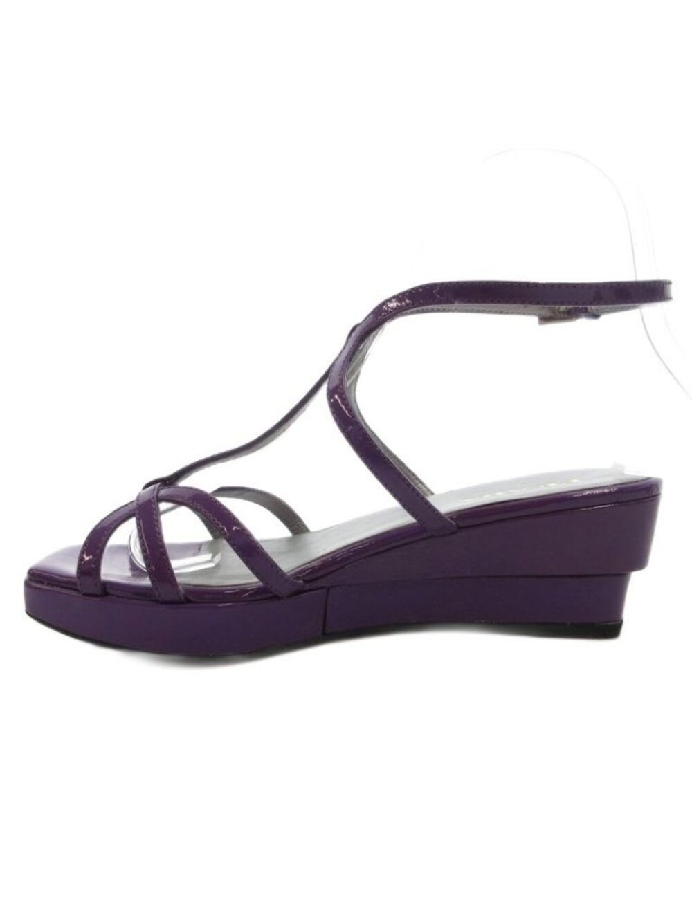Prada Strap Sandals Mule Square Toe Enamel Patent Leather 34.5 Purple GV GY62 - Picture 4 of 10